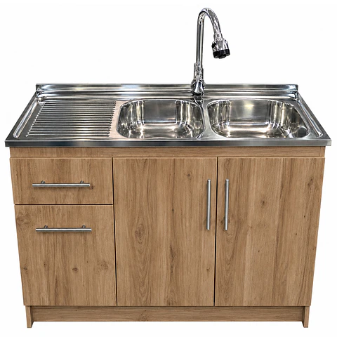Mueble de Cocina Melamina Roble Rustico Izq 120x52x90 cm