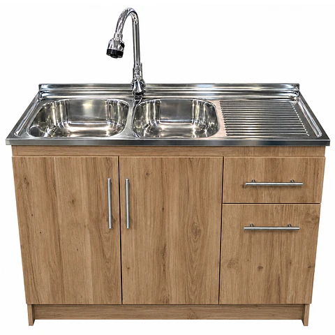 Mueble de Cocina Melamina Roble Rustico Der 120x52x90 cm