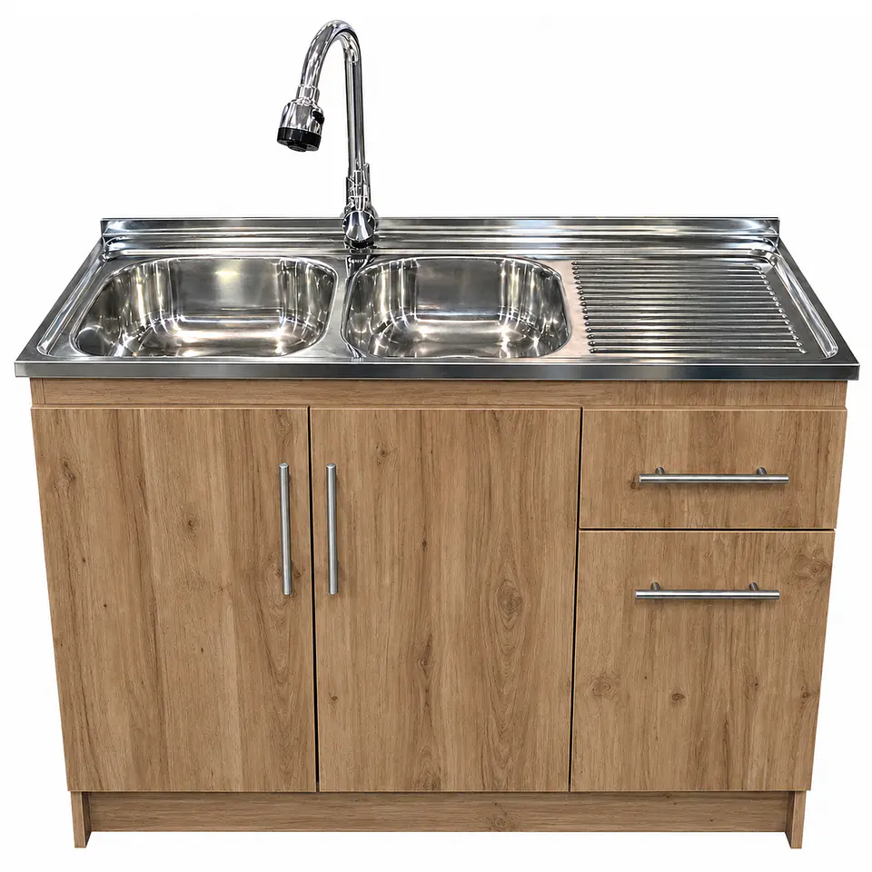 Mueble de Cocina Melamina Roble Rustico Der 120x52x90 cm 1