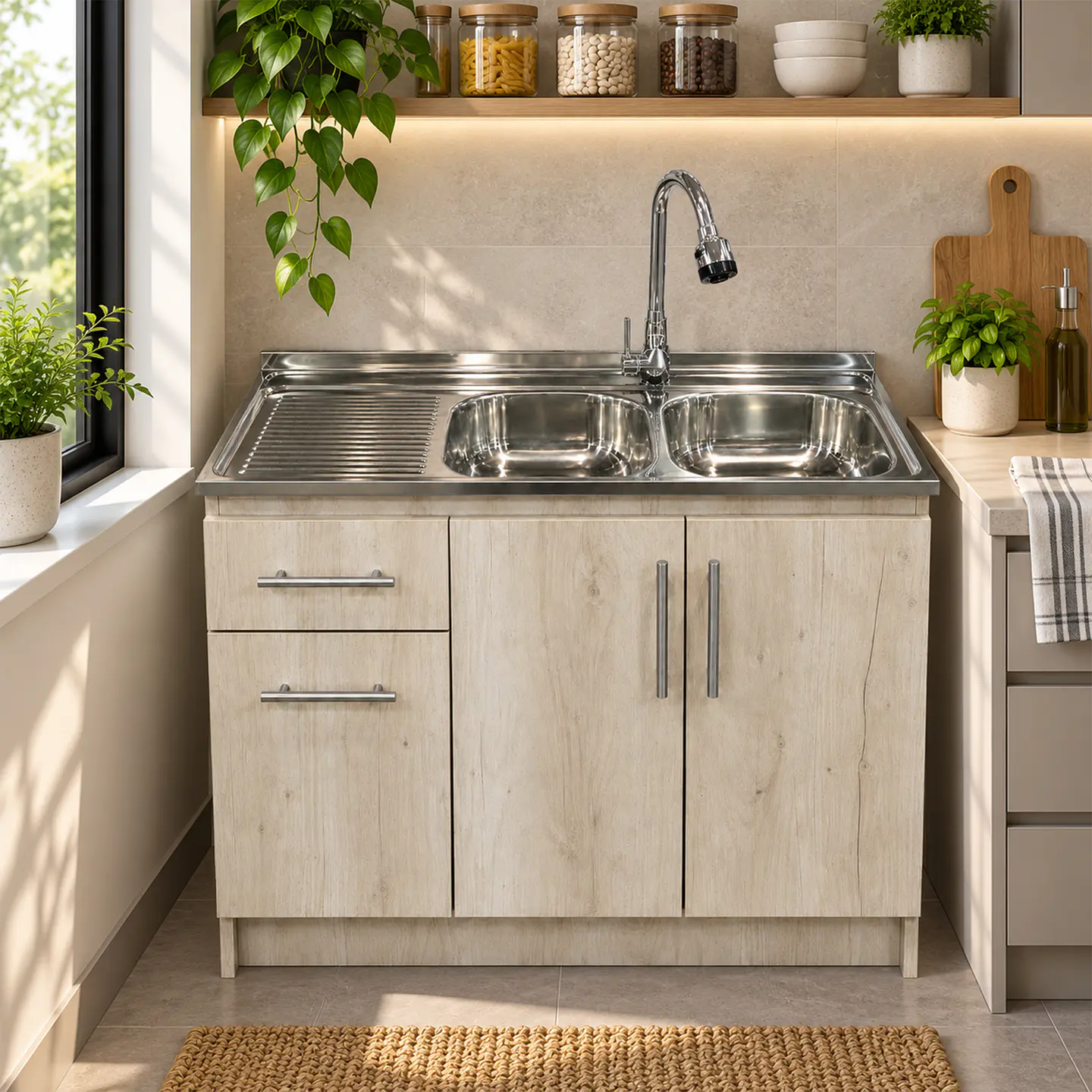 Mueble de Cocina Melamina Toscana Izq 120x52x90 cm 2