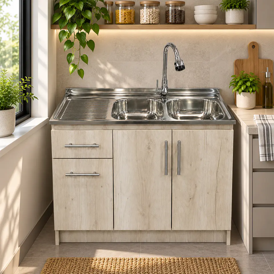 Mueble de Cocina Melamina Toscana Izq 120x52x90 cm 2