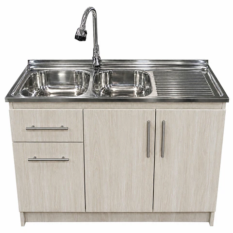 Mueble de Cocina Melamina Roble Nórdico Der 120x52x90 cm