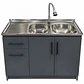 Mueble de Cocina Melamina Gris Grafito Izq 120x52x90 cm - Miniatura 1