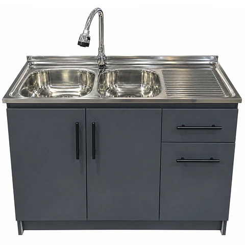 Mueble de Cocina Melamina Gris Grafito Der 120x52x90 cm