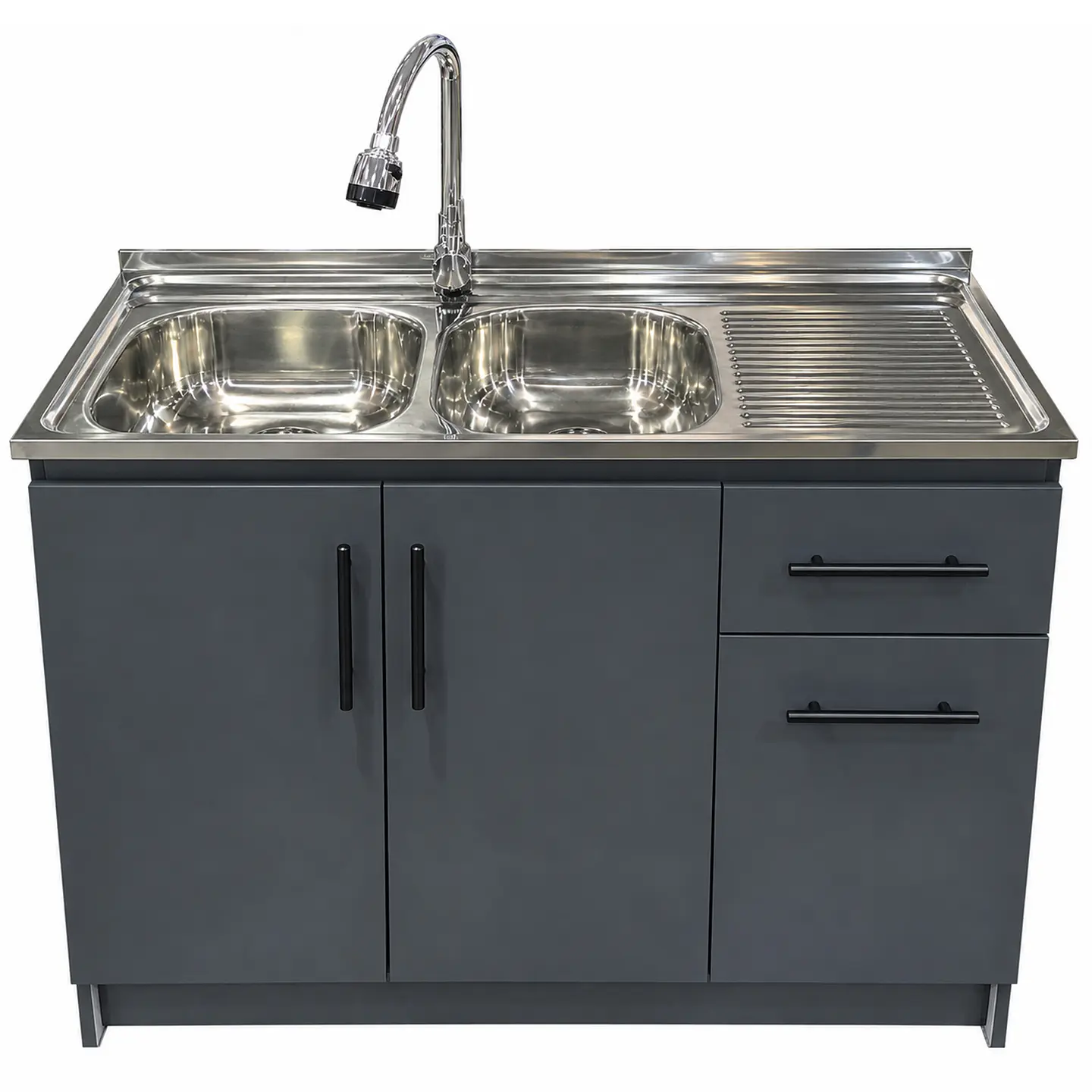 Mueble de Cocina Melamina Gris Grafito Der 120x52x90 cm 1