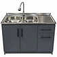 Mueble de Cocina Melamina Gris Grafito Der 120x52x90 cm - Miniatura 1