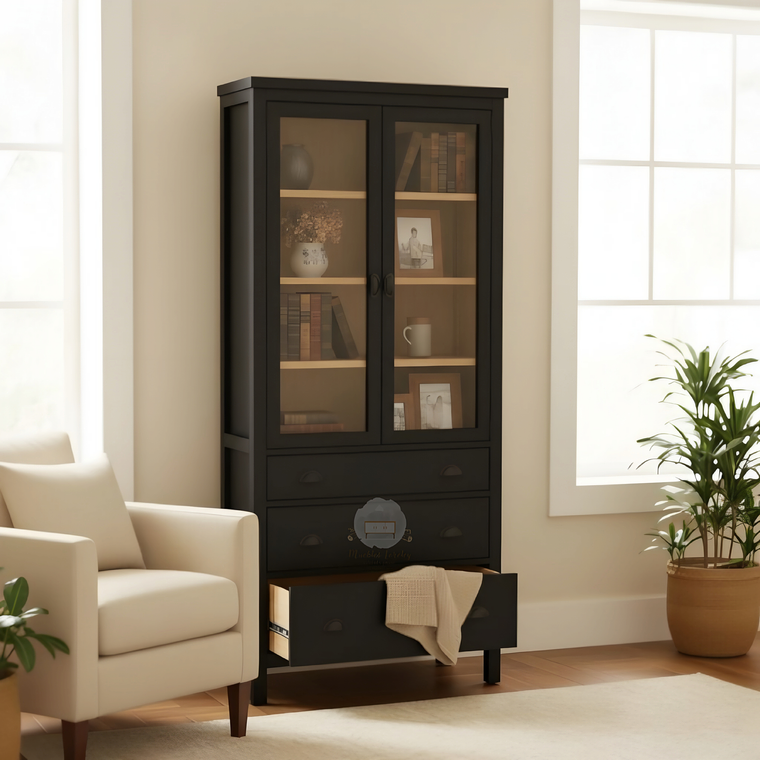 Vitrina elegante tres cajones 1