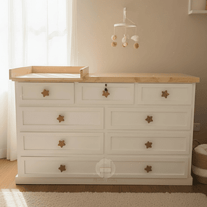 Cómoda con mudador de 9 cajones