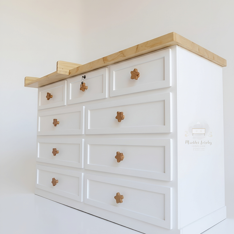 Cómoda con mudador de 9 cajones 3