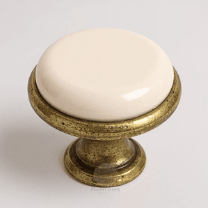 Pomo cerámico blanco clásico