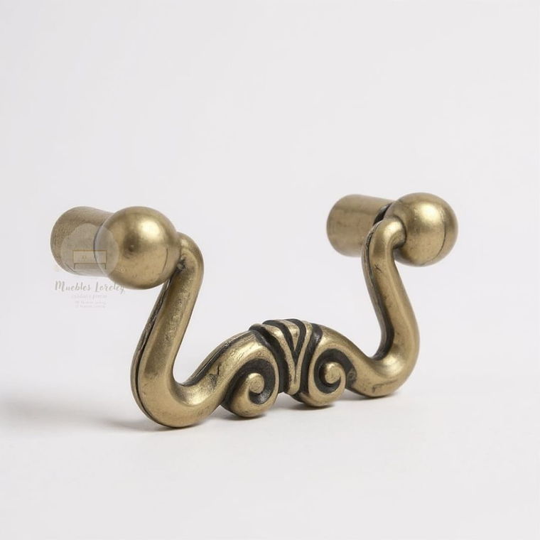 Tirador pomo decorativo bronce envejecido 1
