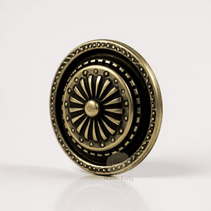 Tirador pomo ornamental floral bronce envejecido