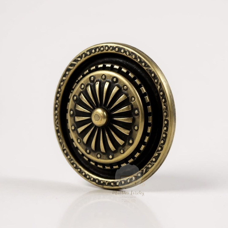 Tirador pomo ornamental floral bronce envejecido 1