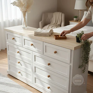 Cómoda de Madera 9 cajones - Tiradores de la foto incluidos