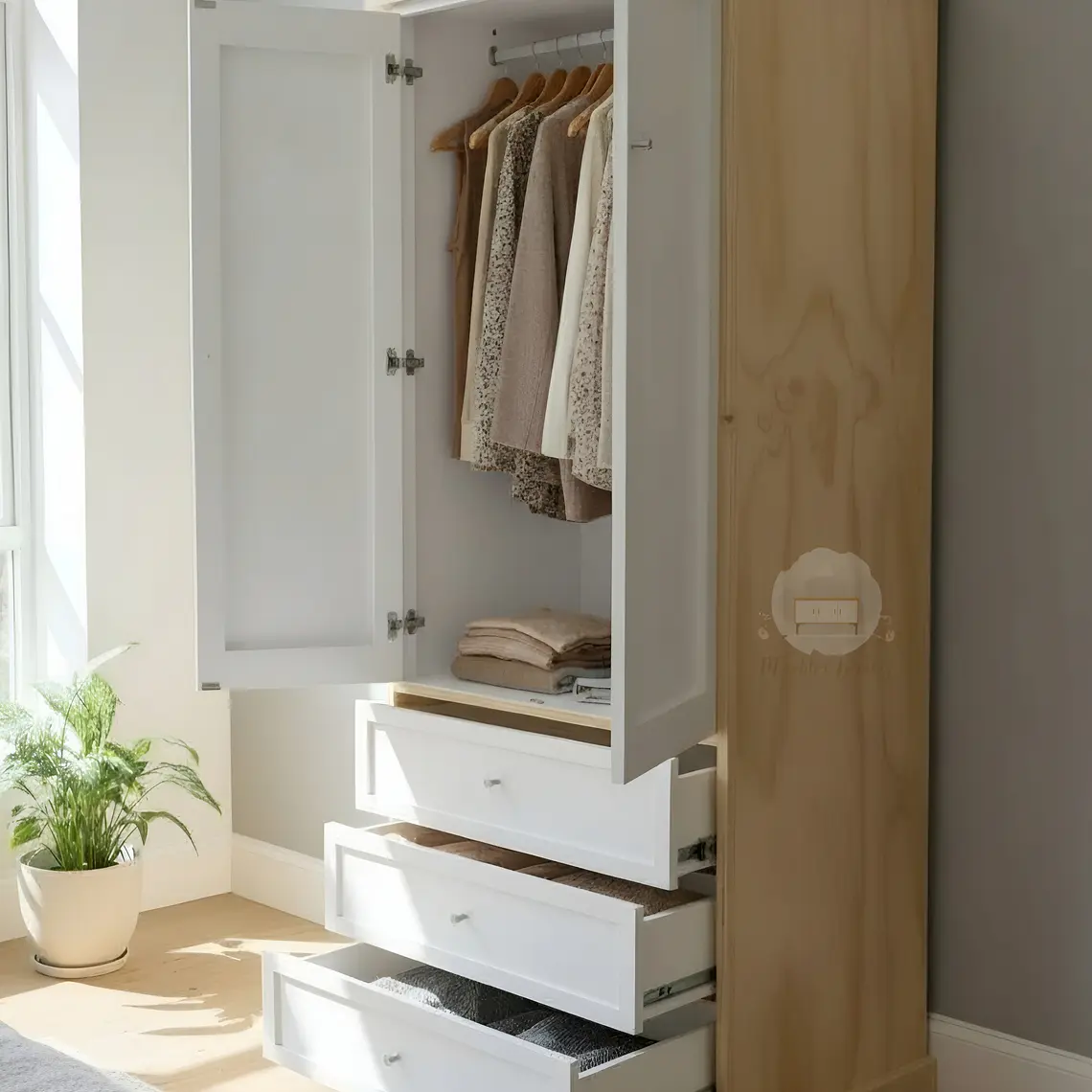 Closet 2 cuerpos Bicolor - Tiradores de la foto incluidos 2