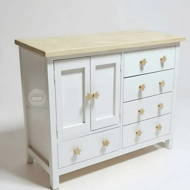 Cómoda Closet Mudador de Madera - Tiradores premium de la foto incluidos 6