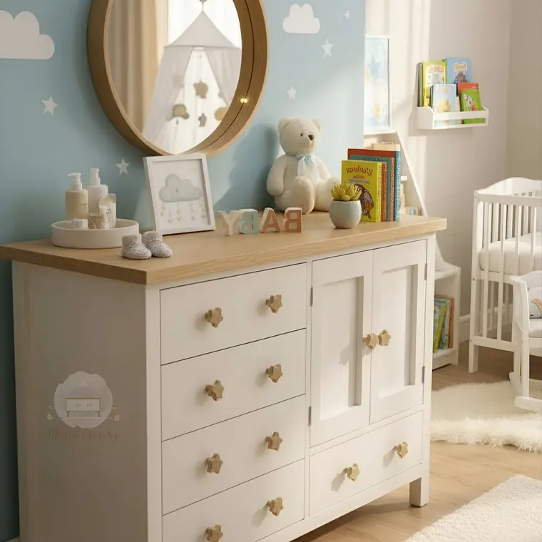 Cómoda Closet Mudador de Madera - Tiradores premium de la foto incluidos 5