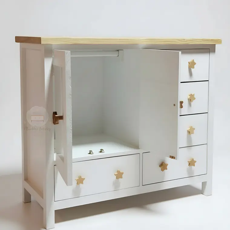 Cómoda Closet Mudador de Madera - Tiradores premium de la foto incluidos 8