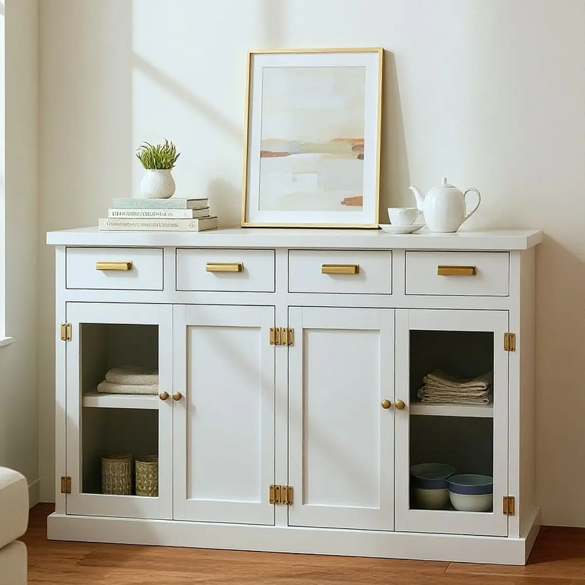 Buffet Blanco en Madera. 1