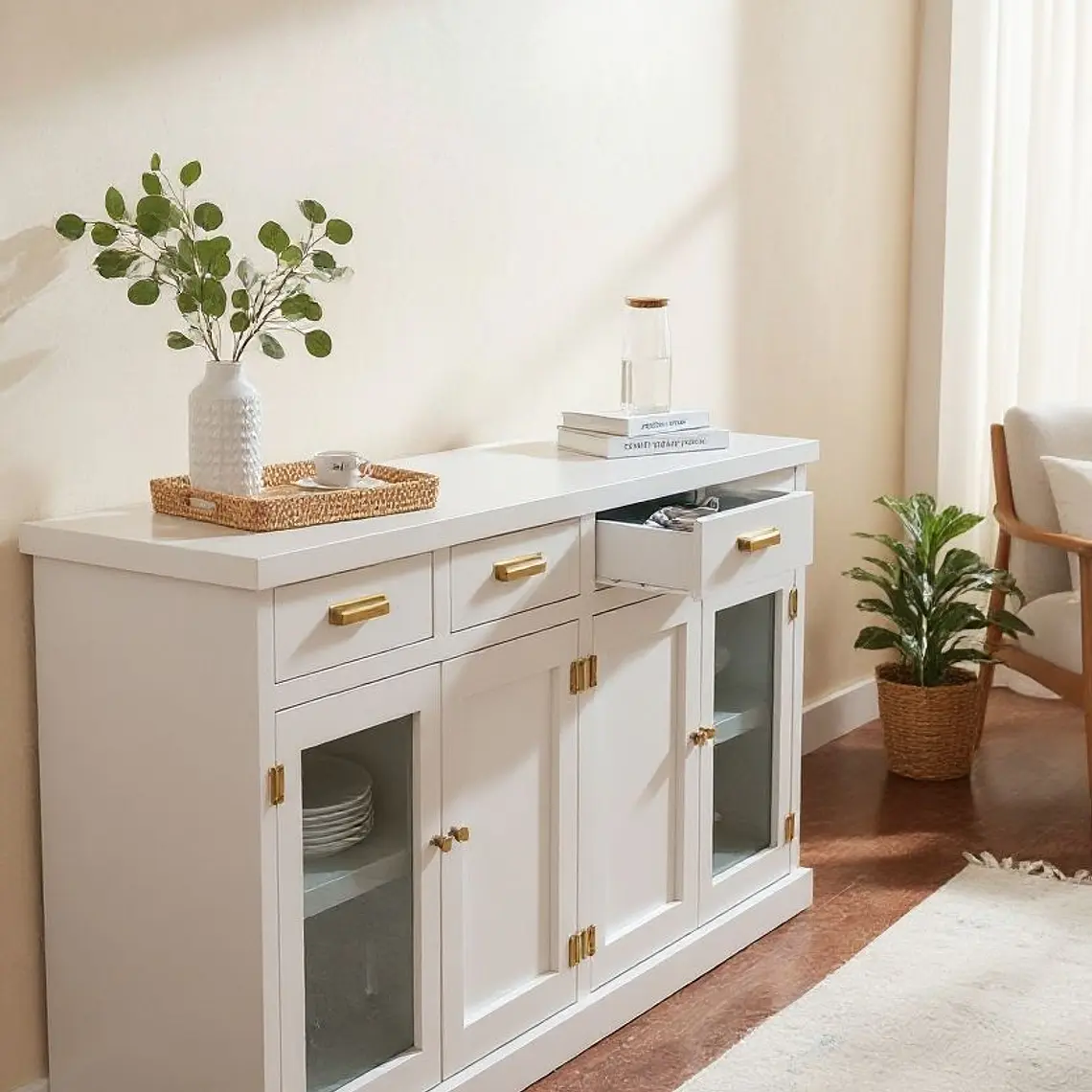 Buffet Blanco en Madera. 4