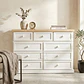 Cómoda de Madera 9 cajones Blanca y Natural - Tiradores de la foto incluidos - Miniatura 2