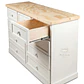 Cómoda de Madera 9 cajones Blanca y Natural - Tiradores de la foto incluidos - Miniatura 7