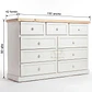 Cómoda de Madera 9 cajones Blanca y Natural - Tiradores de la foto incluidos - Miniatura 8