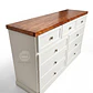 Cómoda de Madera 9 cajones Blanca y Caoba - Tiradores premium de la foto incluidos - Miniatura 6
