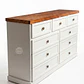 Cómoda de Madera 9 cajones Blanca y Caoba - Tiradores premium de la foto incluidos - Miniatura 7