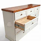 Cómoda de Madera 9 cajones Blanca y Caoba - Tiradores premium de la foto incluidos - Miniatura 8