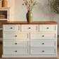 Cómoda de Madera 9 cajones Blanca y Caoba - Tiradores premium de la foto incluidos - Miniatura 1