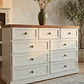 Cómoda de Madera 9 cajones Blanca y Caoba - Tiradores premium de la foto incluidos - Miniatura 2