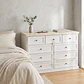 Cómoda de Madera 9 cajones Blanca y Decapado - Tiradores premium de la foto incluidos - Miniatura 5