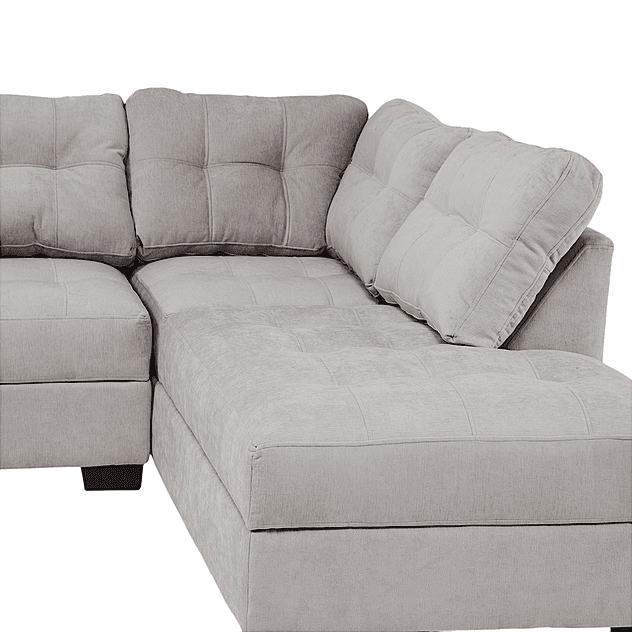 Seccional Edimburgo Derecho Chenille Gris Claro 8