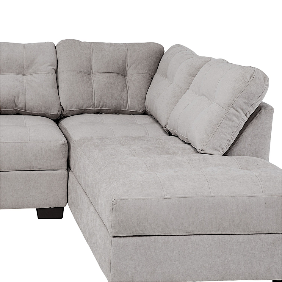 Seccional Edimburgo Derecho Chenille Gris Claro 8