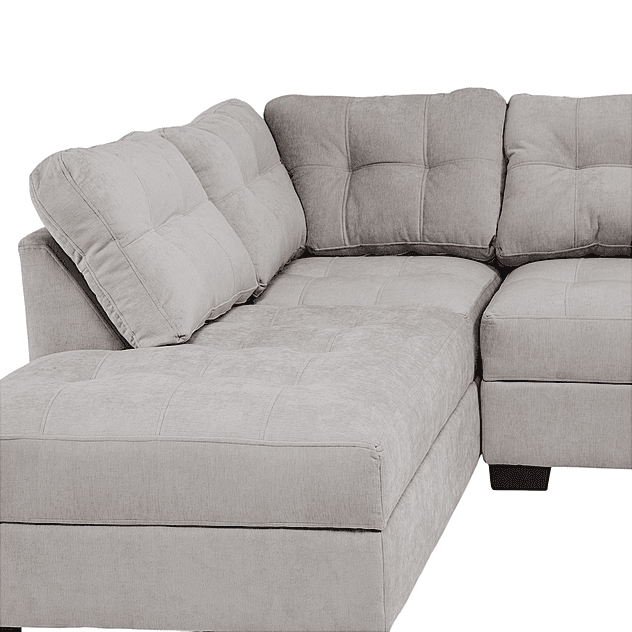 Seccional Edimburgo Izquierdo Chenille Gris Claro 6