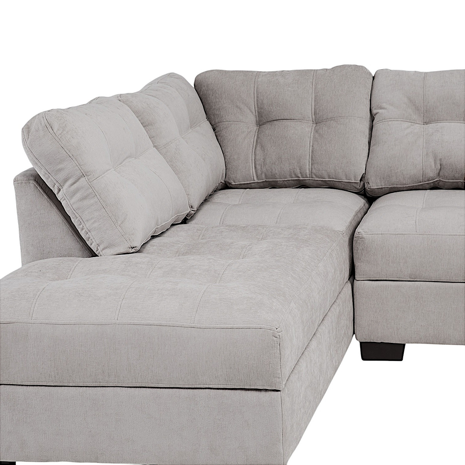 Seccional Edimburgo Izquierdo Chenille Gris Claro 6