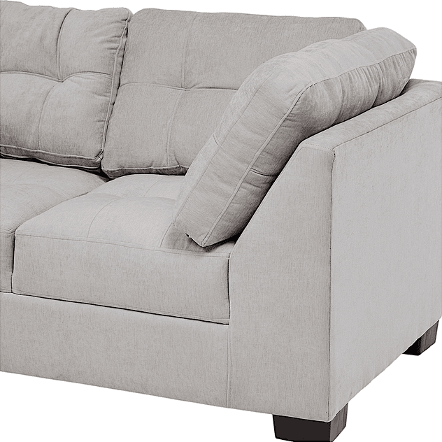 Seccional Edimburgo Izquierdo Chenille Gris Claro 8