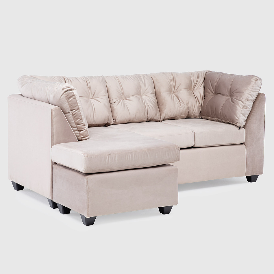 Seccional Bonsai Felpa Beige 3.1 3