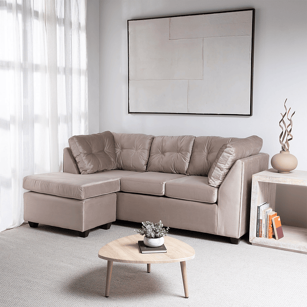 Seccional Bonsai Felpa Beige 3.1 2