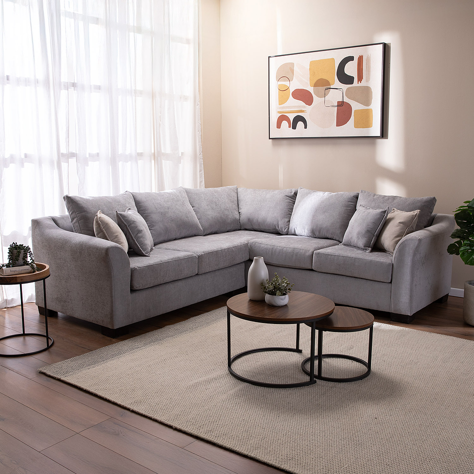 Seccional Bruselas Chenille Gris Claro 3.2 2