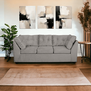 Sofá Bonsai Felpa Gris 3c