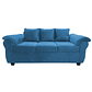 Sofá Ezeiza 3c + 1 Pouf Felpa Azul Petróleo - Miniatura 2