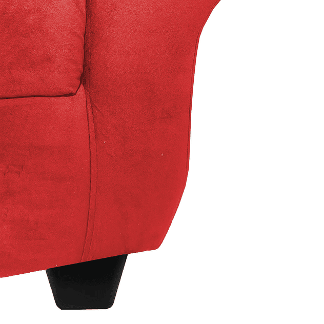 Sofá Ezeiza 3c + 1 Pouf Felpa Rojo 5
