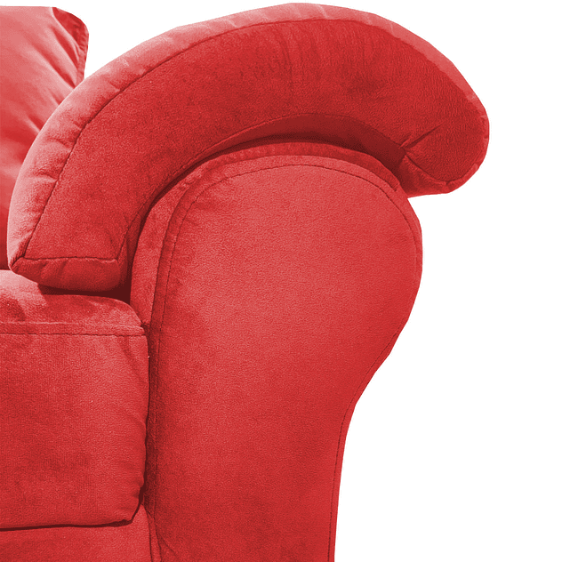 Sofá Ezeiza 3c + 1 Pouf Felpa Rojo 6