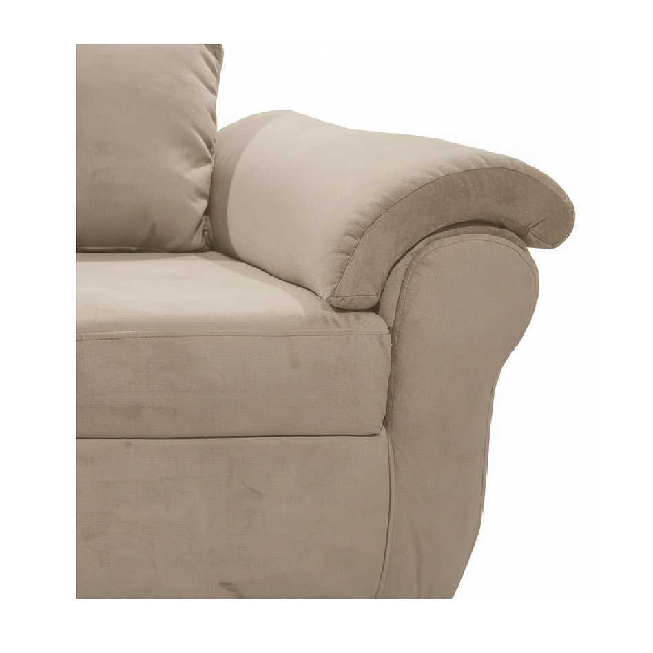 Sofá Ezeiza 3c + 1 Pouf Felpa Beige 5