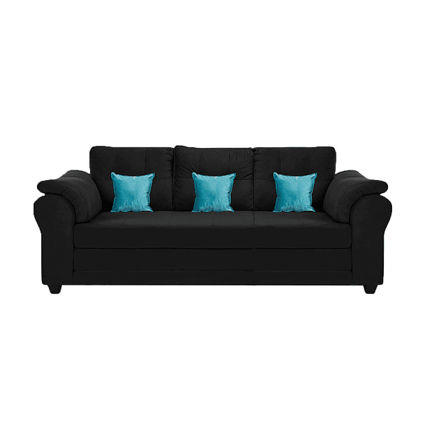 Sofá Mercury Felpa Negro 3c 2