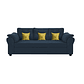 Sofá Mercury Felpa Petróleo 3c - Miniatura 2