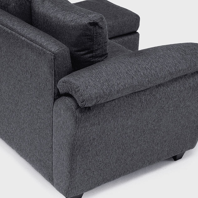 Sofá Ezeiza 3c + 1 Pouf Tela Gris - TH 5