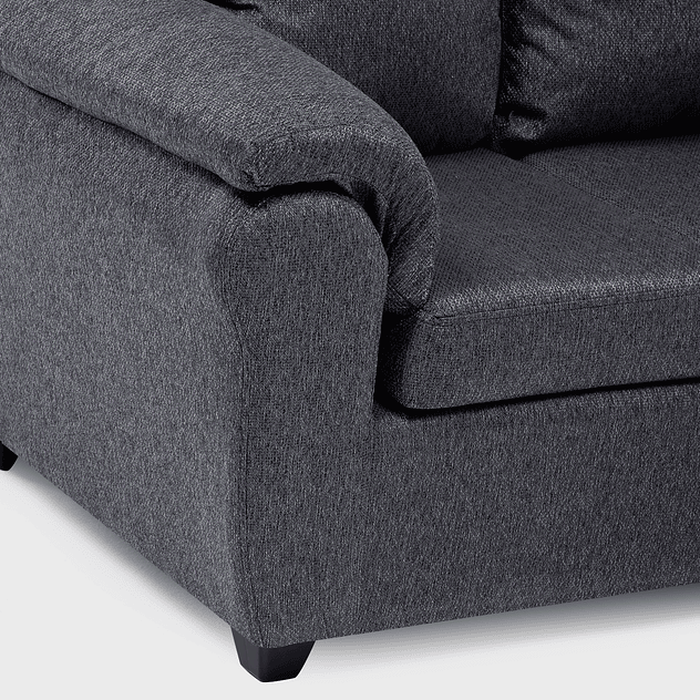 Sofá Ezeiza 3c + 1 Pouf Tela Gris - TH 9